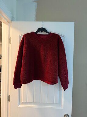 American Eagle Sherpa Sweatshirt (Maroon/Red) Women's Small